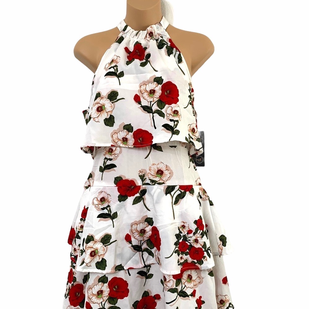 Style Dome Boutique Floral Halter Dress Sz S